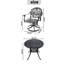 Ensemble de salle à manger 5 pièces en aluminium coulé résistant aux intempéries, comprenant 4 chaises pivotantes et une table ronde de 35,43 po avec structure noire-394928704