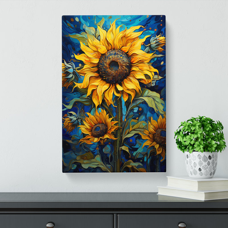 Sunflower Expressionism - No Frame Print, 50cm H x 35cm W x 3cm D