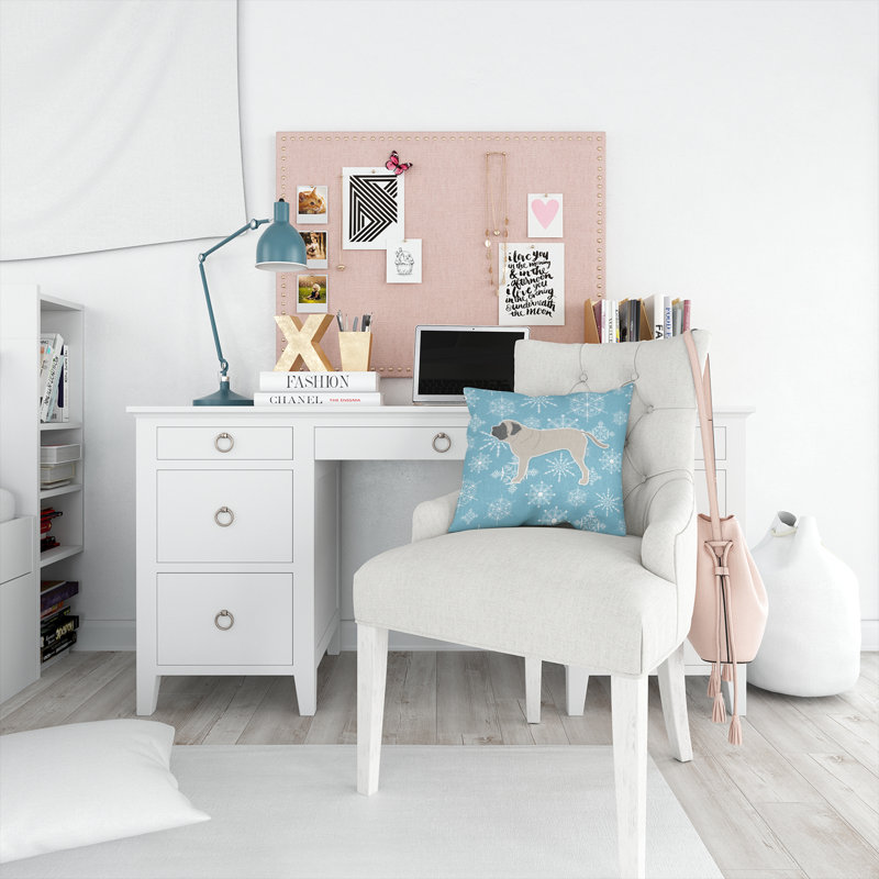 Coussin intérieur/extérieur en flocons d’hiver, H 14 po x l 14 po x P 3 po