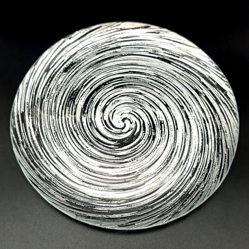 Ensemble de 6 assiettes à dîner en verre doré Popel, Argent