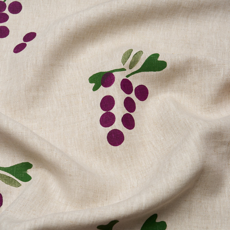 Schumacher X Caroline Z Hurley  Grapes Hand Block Print Fabric