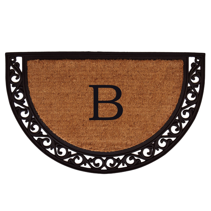 Assemgul Non-Slip Outdoor Doormat, Semi-Circle 1'6" x 2'6", B