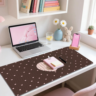 Mignon tapis de souris de jeu kawaii Bear Love Heart Brown