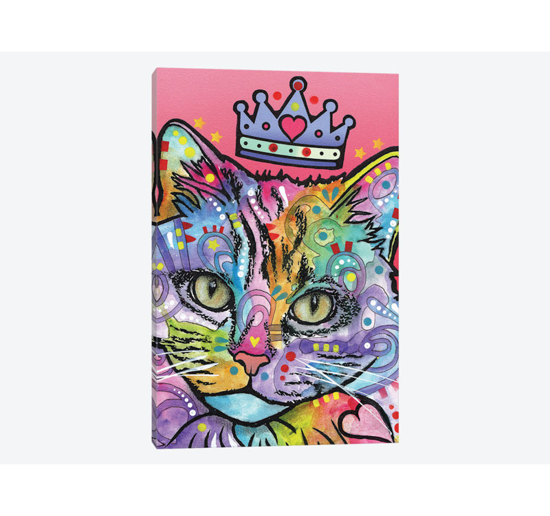 «Love Cat», impression sur toile, H 40 po x l 26 po x P 1,5 po, Toile tendue, Pas de tapis