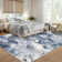 Abstract Machine Washable Rug for Living Room Bedroom Ultra Thin Non Slip Modern Carpet for Dining Room, Low Pile Accent Floorcover for Office Home