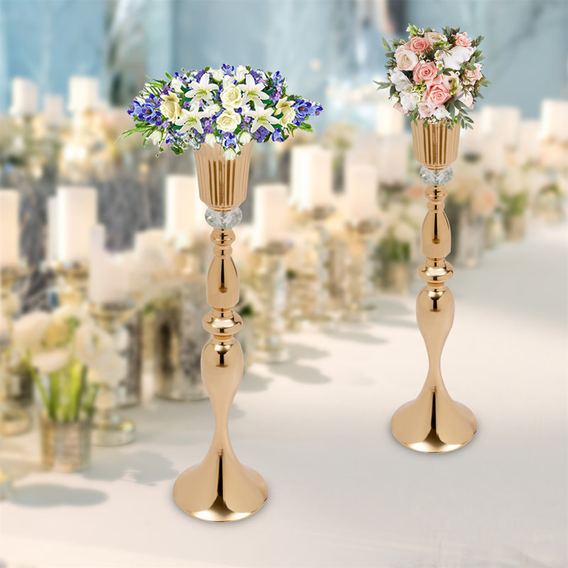 Metal Table Vase, Gold