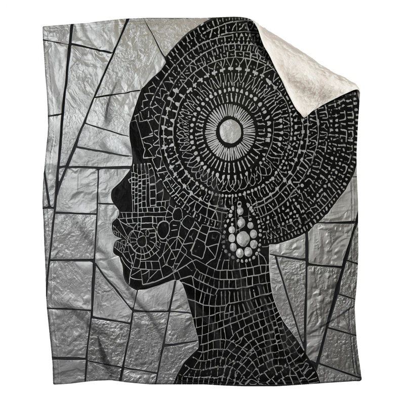Couvertures silhouette femme mosaïque, L 60 po x H 80 po