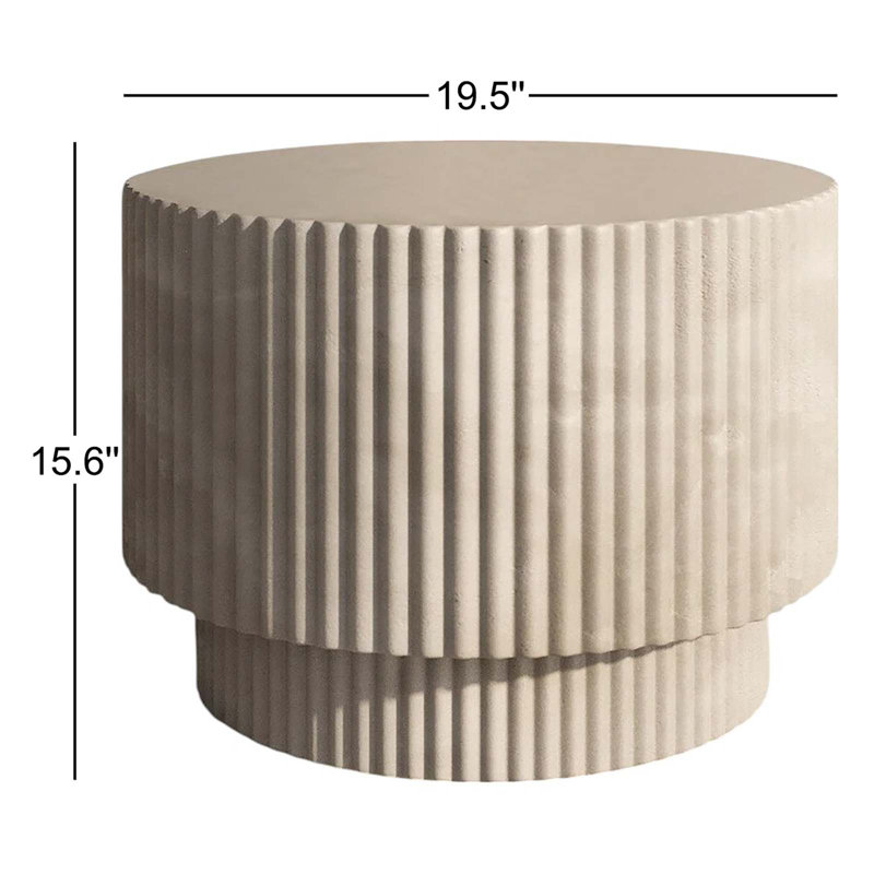 Stanbridge Modern Concrete End Table, Gray