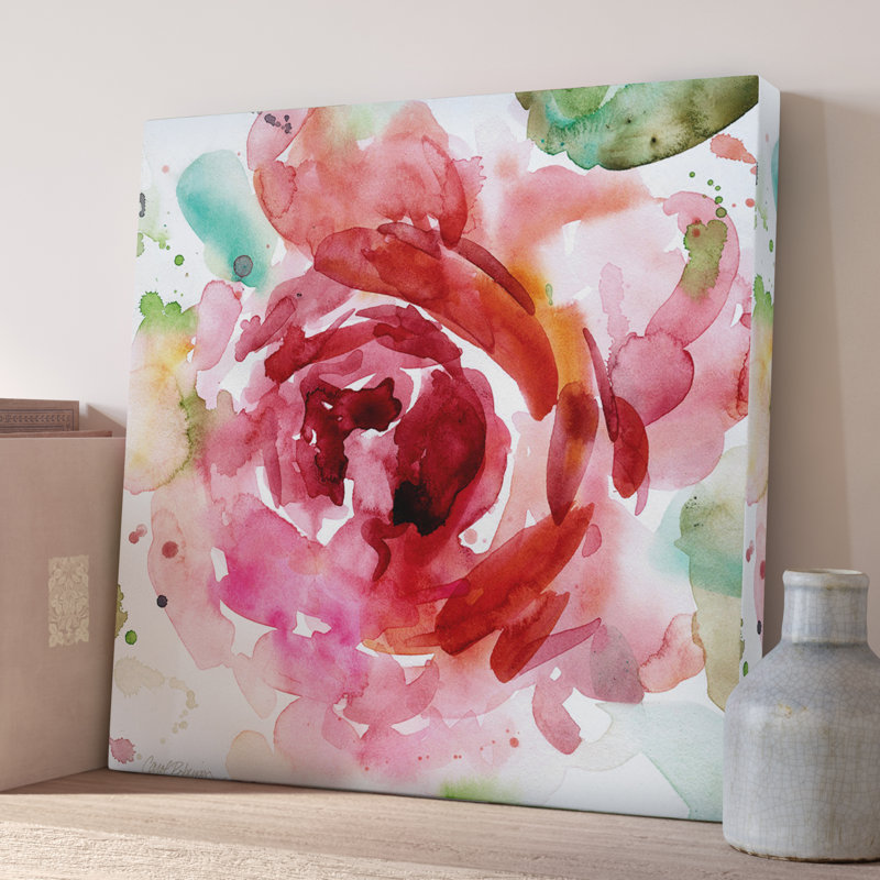 « bold rosé iii »-reproduction d’huile sur toile tendue, H 16 po x l 16 po x P 1,5 po