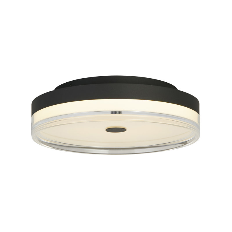 Bacquie Acrylic LED Flush Mount, 11cm H x 40cm W x 40cm D, Black