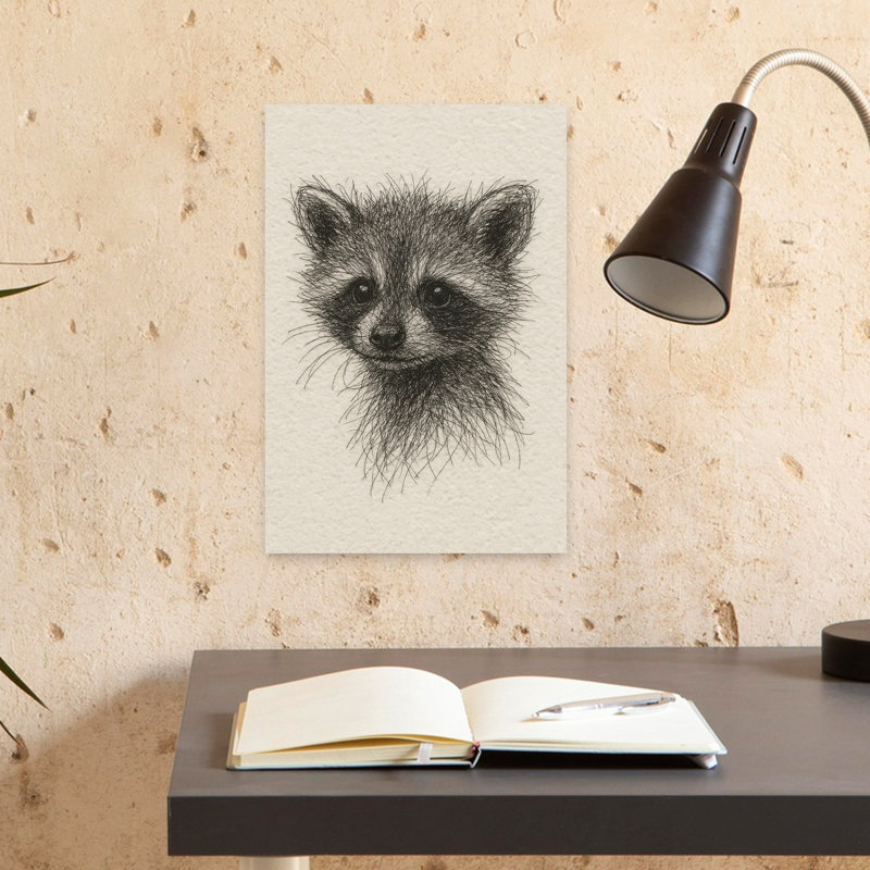 Curious Baby Raccoon Contemporary Forest Wall Art Print by Natalie Bruns - Wrapped Canvas Print, 45.72cm H x 30.48cm W