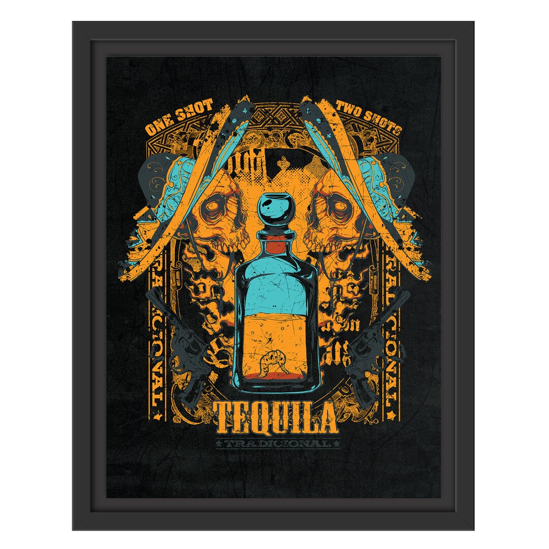 Gerahmtes Wandbild Tequila duel black