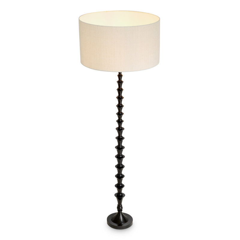 Arabella Floor Lamp, Black, White