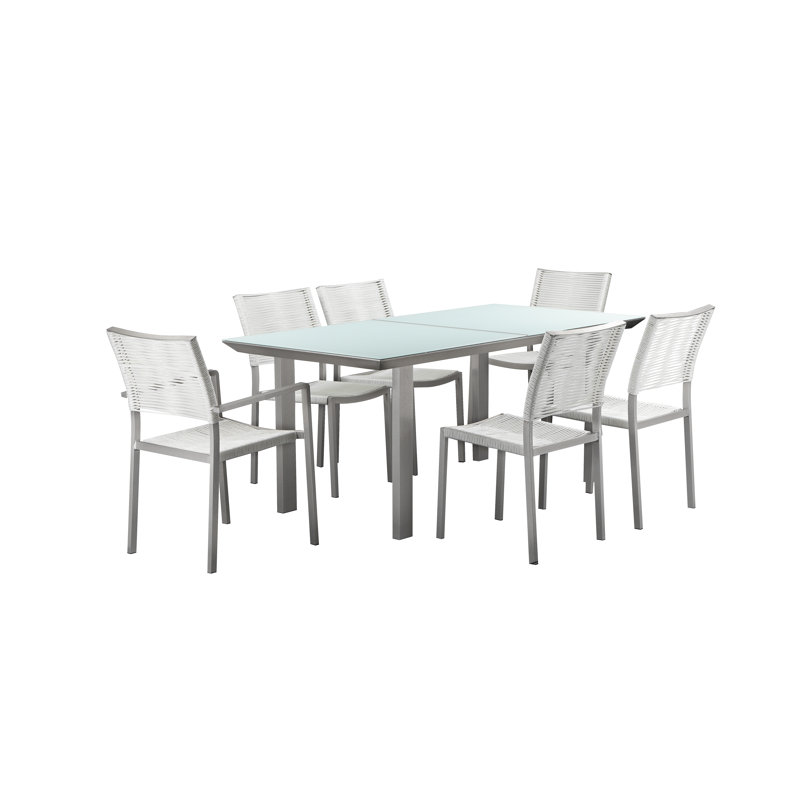 Bella 7 Piece Dining Set, White