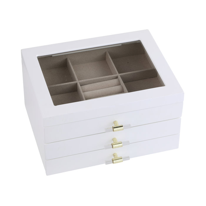 Mercer41 Wood Jewelry Box + Drawers | Wayfair