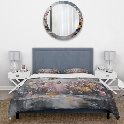 Ensemble de housse de couette Flowers and White Butterflies II Bedding