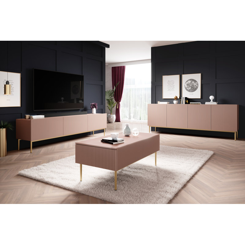 Sideboard 200 4D, Pink/Gold