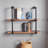 Industrial Pipe Shelving Wall Mounted,24In Rustic Metal Floating Shelves,Steampunk Real Wood Book Shelves,Wall Shelf Unit Bookshelf Hanging Wall Shelves,Farmhouse Kitchen Bar Shelving(2 Tier)