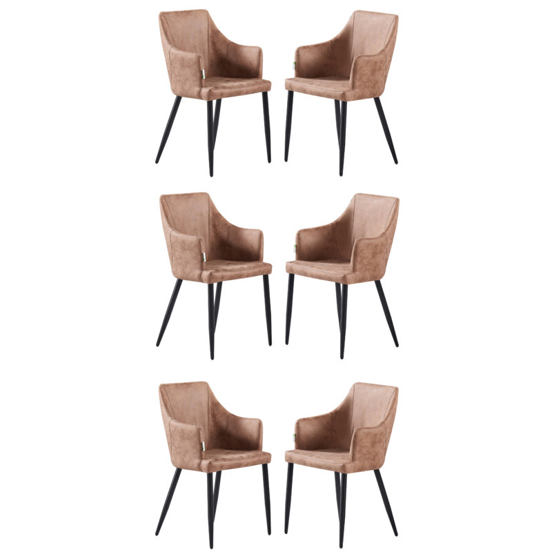 Maramec Faux Leather Dining Chairs - Ergonomic back with Strong Metal Legs - Modern Armchair for Dining Room Living Room Restaurants