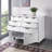 Sutton White Mobile Cabinet with Bins &amp; Drawers Multi-Storage, 26.12" H X 32.01'' W X 15.70'' D-723888275