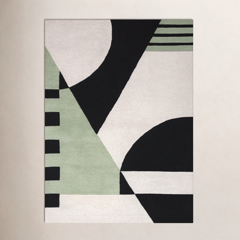 Tapis noir / vert Hina, Rectangle 3 pi x 5 pi