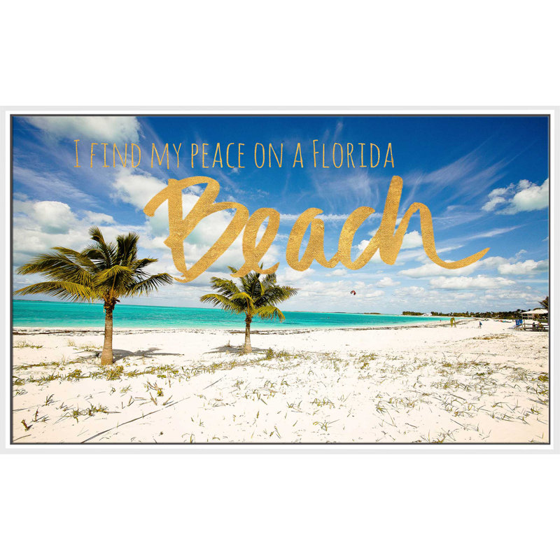 «Florida Beach», reproduction de photo, H 31,5 po x l 51,5 po x P 2 po, Cadre flottant blanc