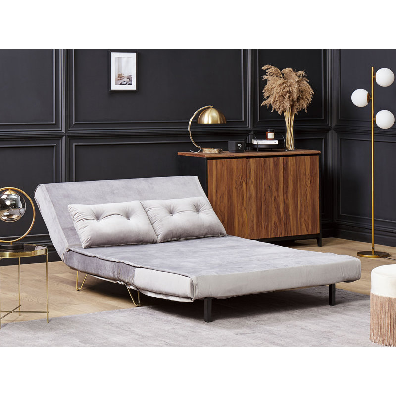 Millar Queen 130cm Upholstered Futon And Mattress, Grey
