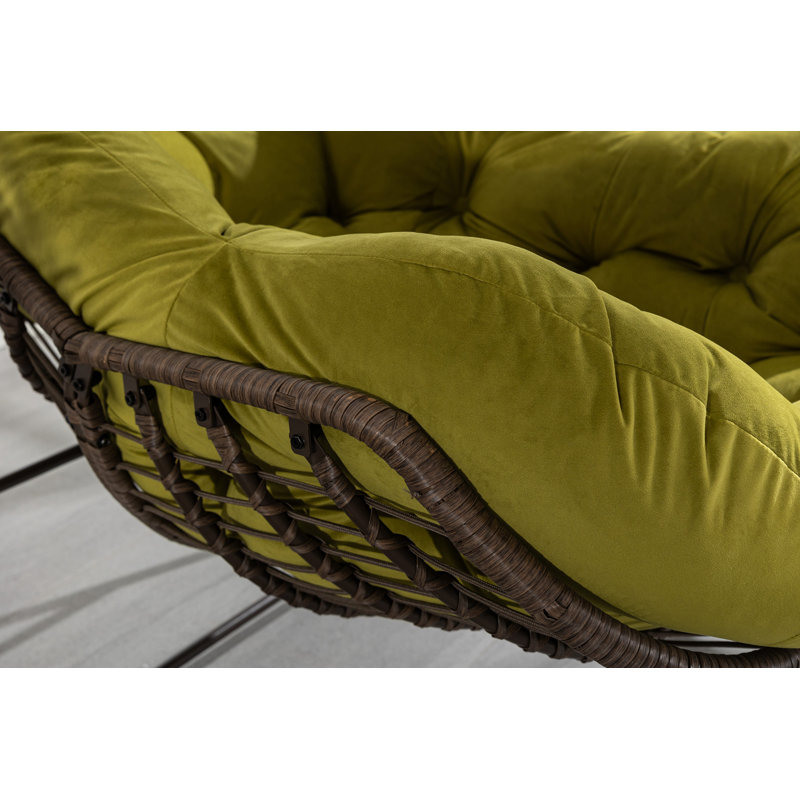 Chaise berçante en métal, Olive