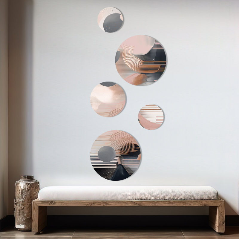 Whispers of Marble II - Décoration murale abstraite en métal marbré