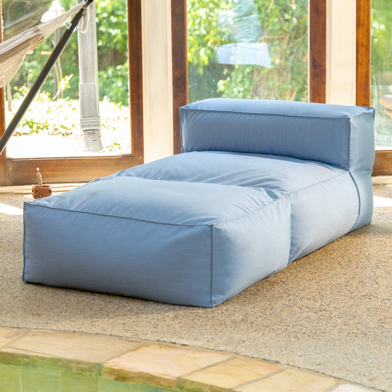 Mariabelen Outdoor Chaise Lounge, Ocean Blue