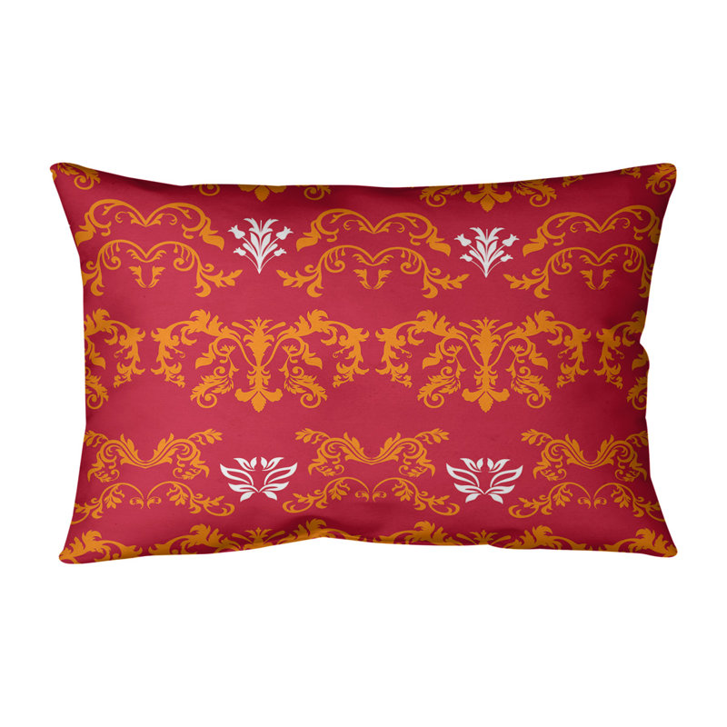 Housse et insert de coussin rectangulaire Tampa Bay Football Baroque, Rouge / jaune / blanc, Simili daim