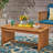 40" X 24" 18.79" Wood Patio Coffee Table With Brown Patina In For Backyard