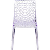 Helskdg Transparent Stacking Side Chair with Artistic Pattern Design
