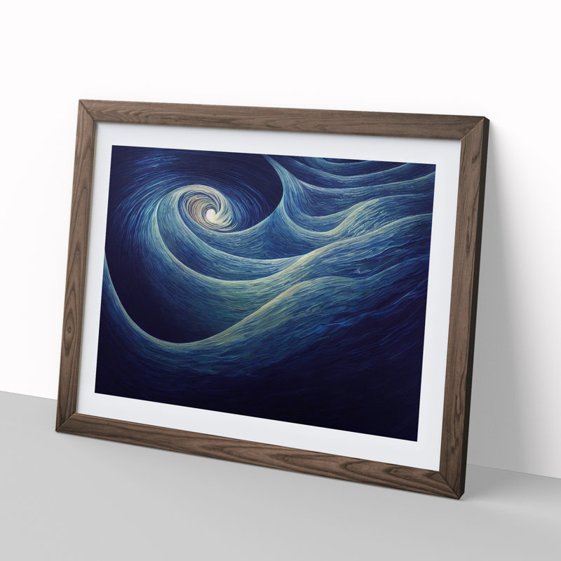 Uplifting Modern Abstract Art - Framed Print, 25cm H x 34cm W x 2cm D, Walnut