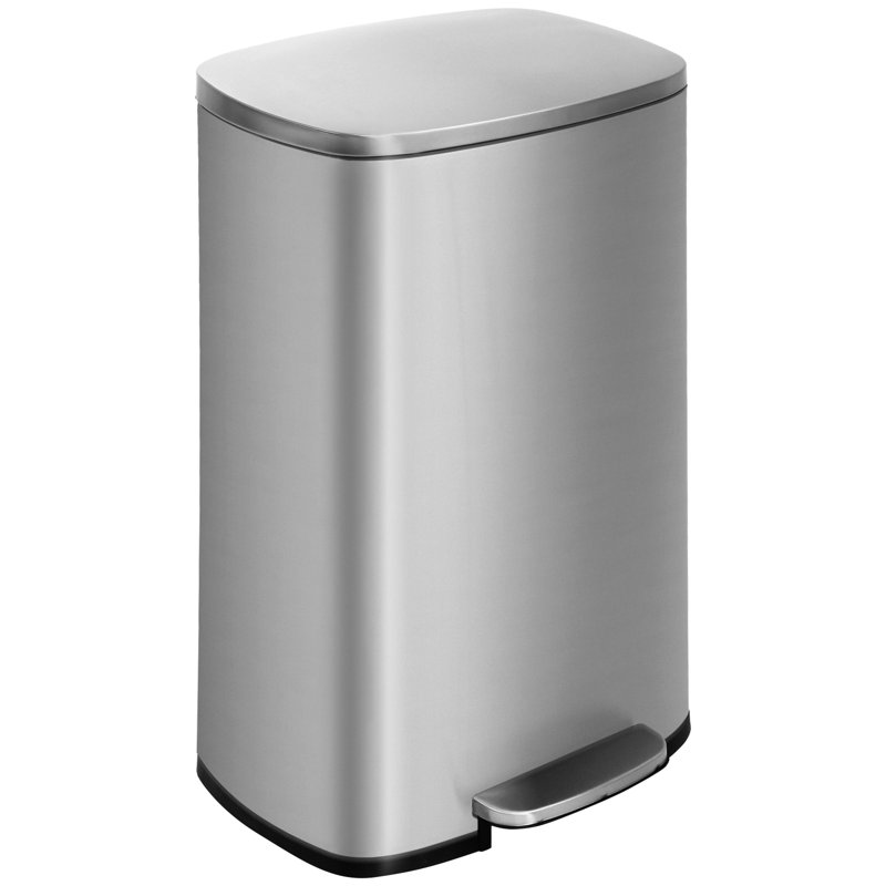 Poubelle à pédale 13,2 gallons Tutink Steel, Argenté