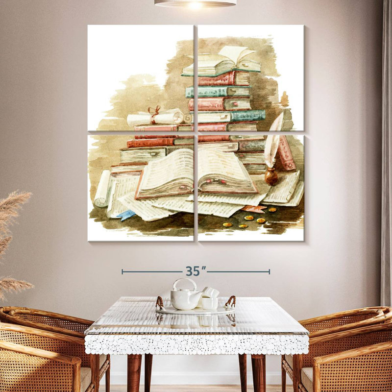 Kerner Old Book Writing, 50" H x 50" W