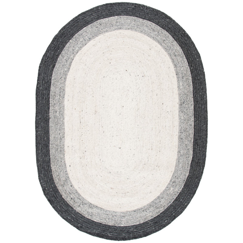 Tapis géométrique en laine tissé à la main 0,6 po Corley 0,4, Oval 6 pi x 9 pi
