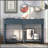 Rustic Console Table with 2 Drawers & Shelf – Solid Wood Frame, Distressed Finish, Easy Assembly-1414211218