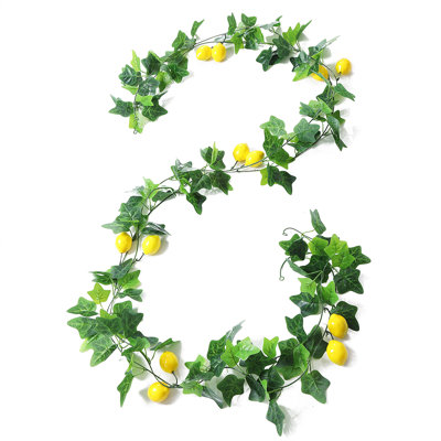  Fake Artificial Flowers for Home Decor Artificial Virginia Creepers and Lemon Vines 6 Fruit and Green Leaves Wall Hanging Decoration