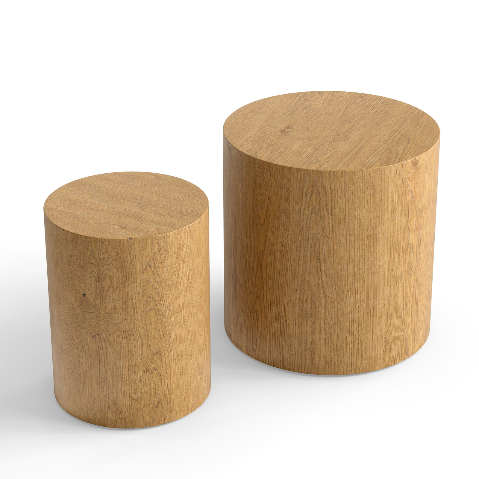 2 - Piece Nesting Coffee Table Set Wooden Sofa Table Round End Table For Living Room, Lounge, Home Office, Apartment