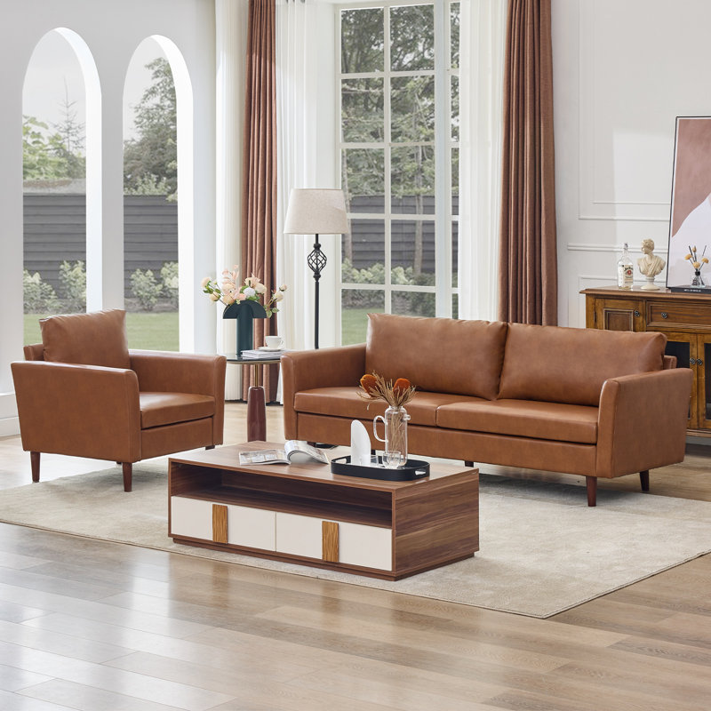 Bobur 2 - Piece Living Room Set, Chestnut