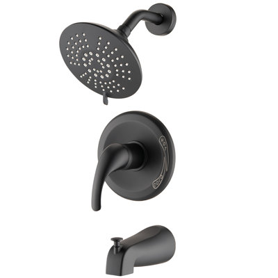 Ensemble de 5 pommes de douche avec finition noir mat et tout en métal - 5 motifs de jet