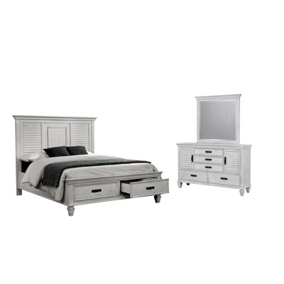 Ensemble de chambre à coucher 3 pièces avec commode et miroir Staats