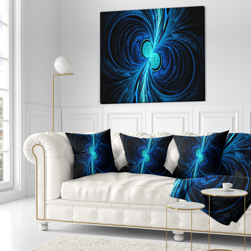  Coussin abstrait fractal, 16 po x 1 po, Coussin décoratif