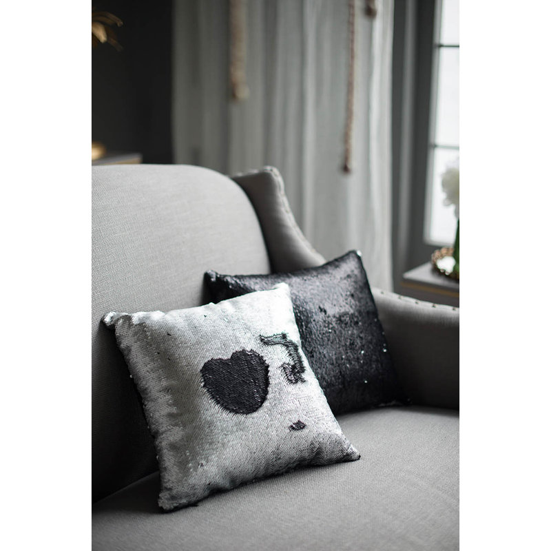 Silver and Black Glamorous Kids Throw Pillow Set