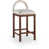 Beige Fabric Seat/Brown Frame