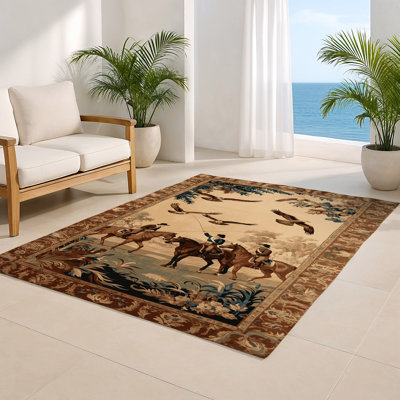 French Brown Indoor and Outdoor Area Rug