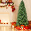 7ft Decoration With 1375 Mixed Pe+ Tips, Fast - Install Hinged Structure, Strong Metal Support, Pine Appearance For Holidays Holiday Tree Branch Quick Setup Design, Heavy Duty Stand, Realistic