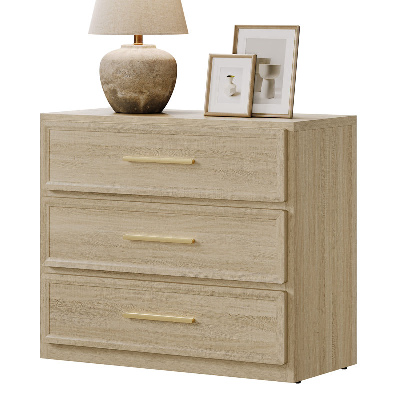 Cesiro Accent 3 - Drawer Nightstand, Set of 2, Natural