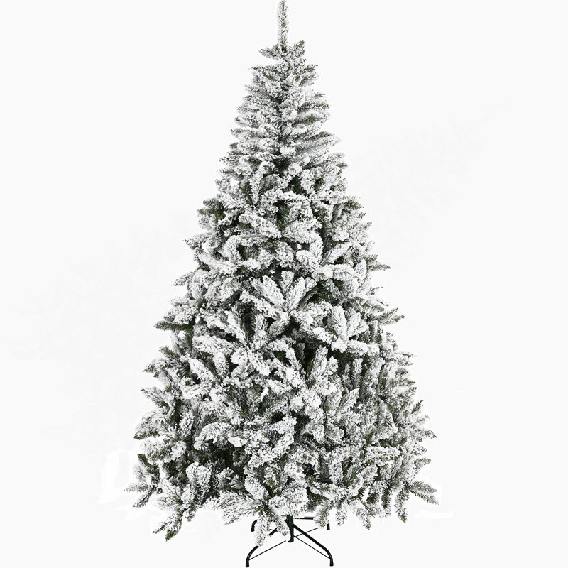 Arbre de Noël artificiel enneigé 7,5 pi avec branches réalistes, H 7,5 pi